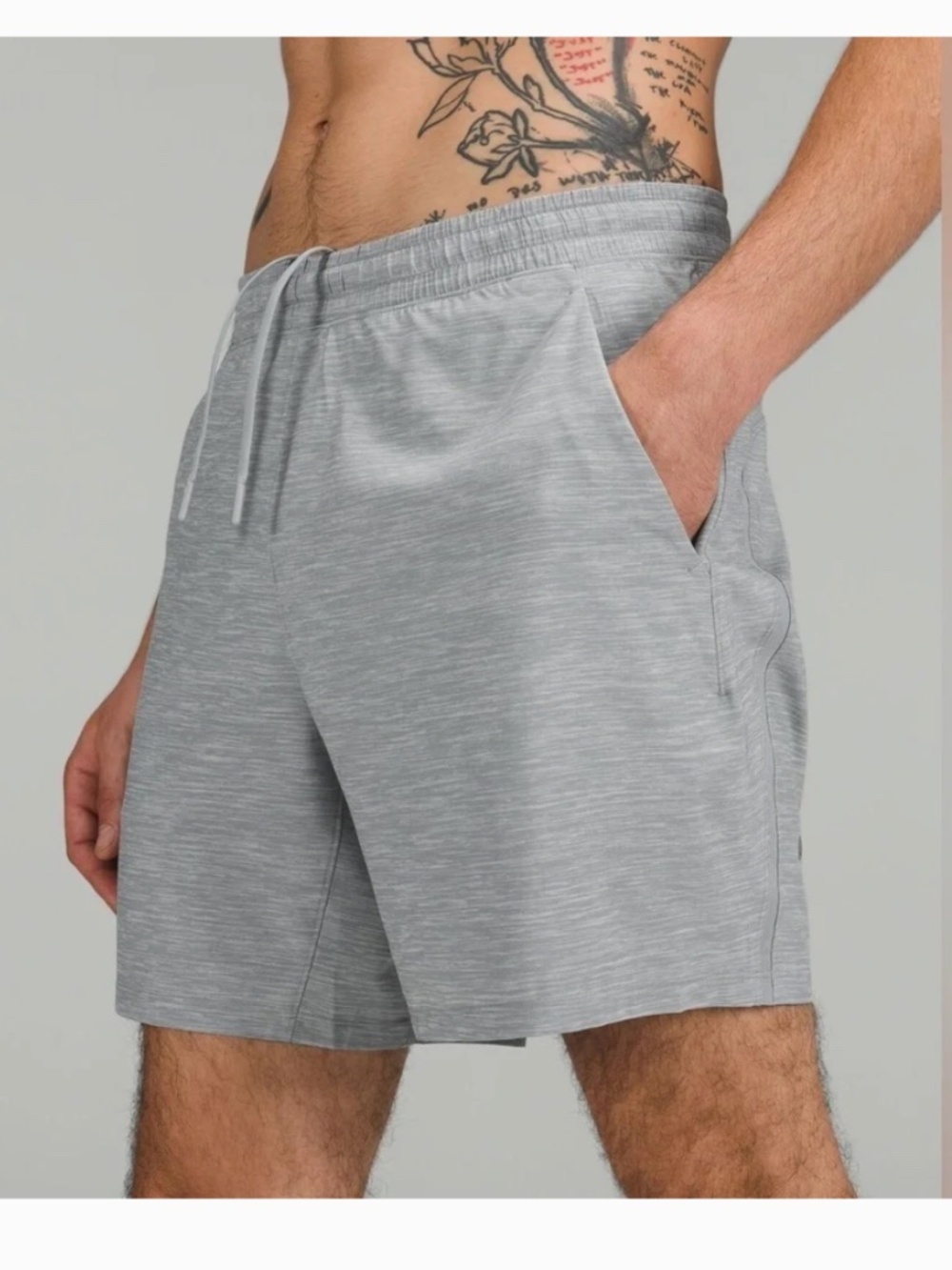Lululemon Pace Breaker Short Lined 7" Inseam Heather  Grey  - L